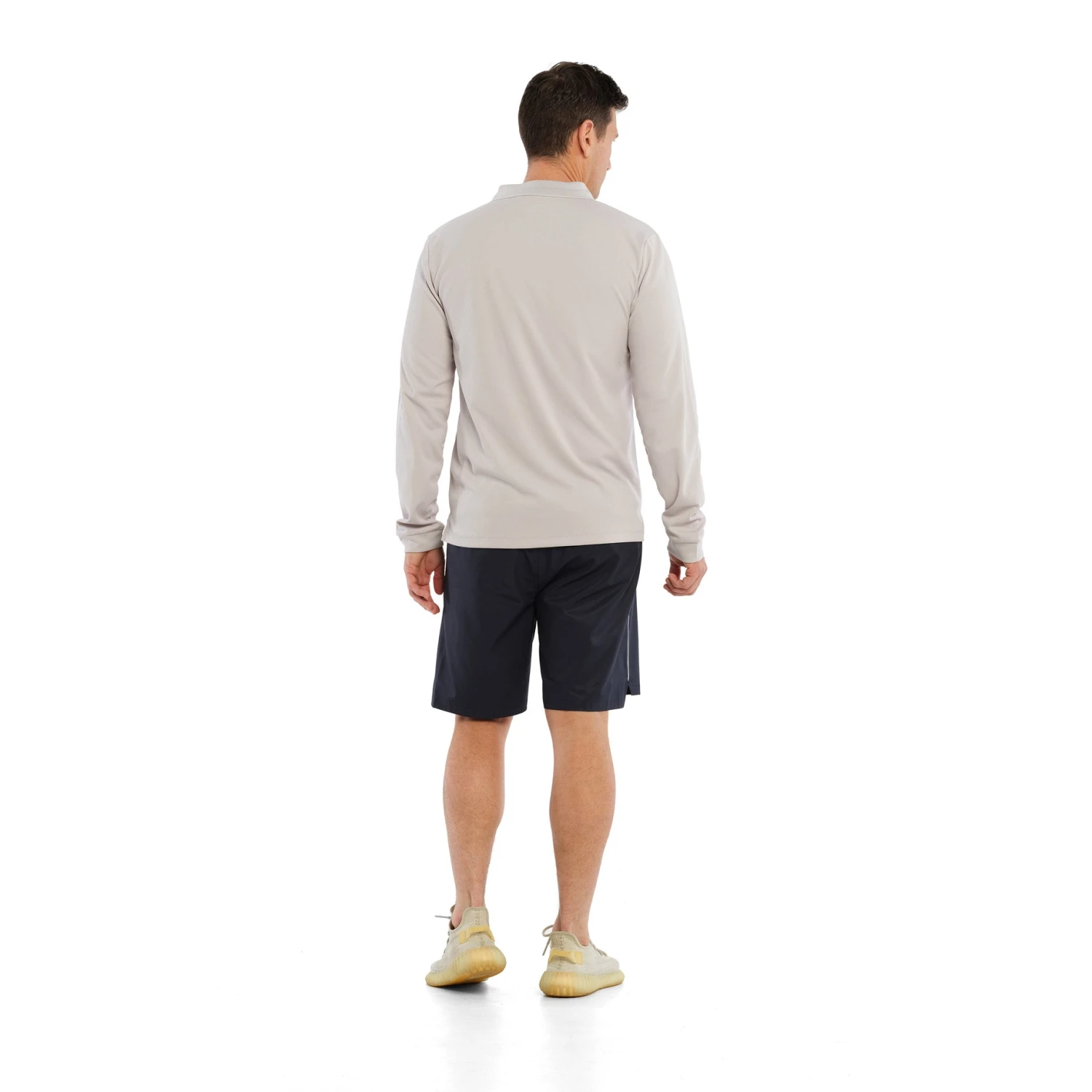 Mens Knitted LS Pocket Polo - Ice Grey - Image 2