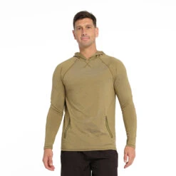 Mens Active Jersey Hoodie - Olive