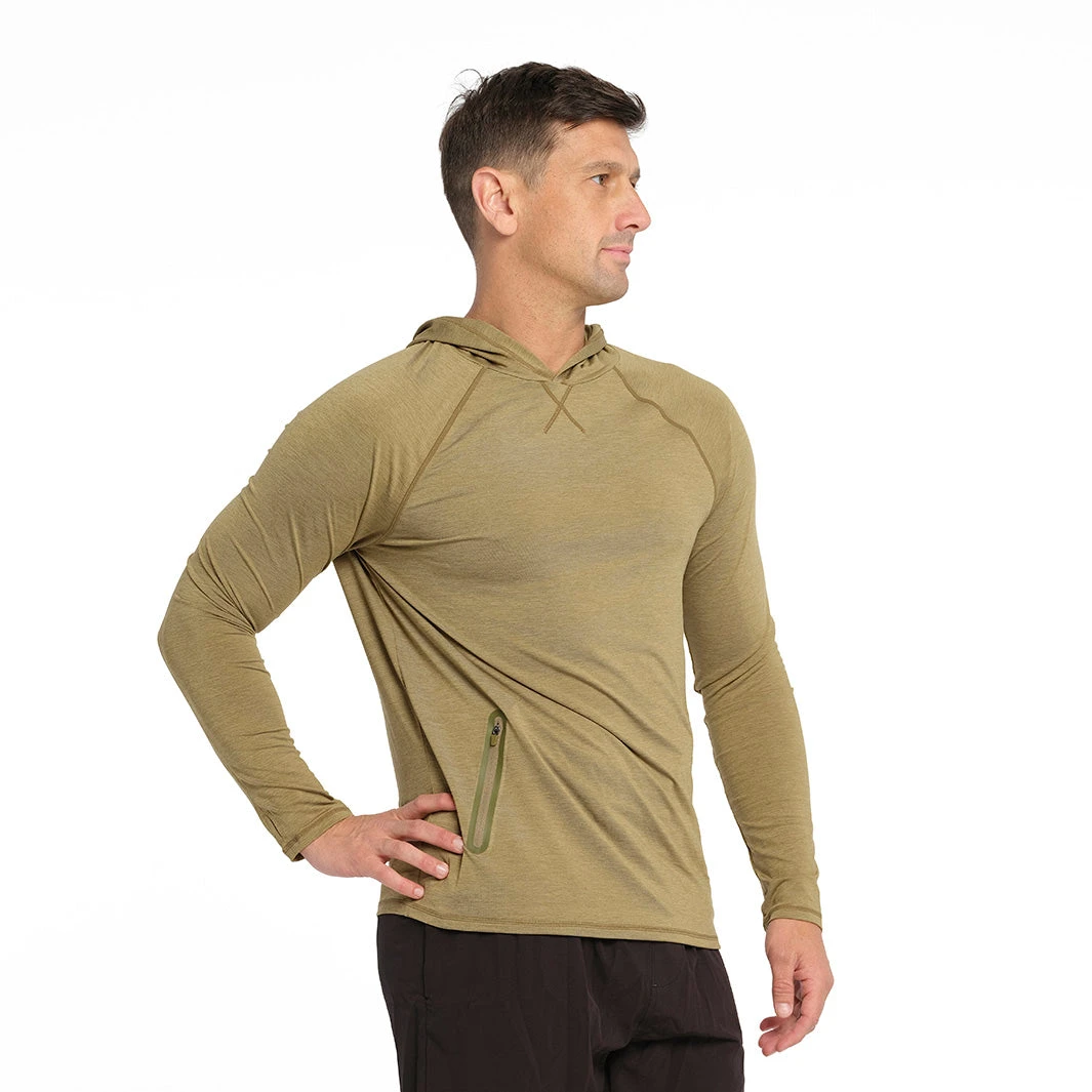 Mens Active Jersey Hoodie - Olive - Image 2