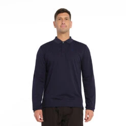 Mens Long Sleeve Polo - Navy