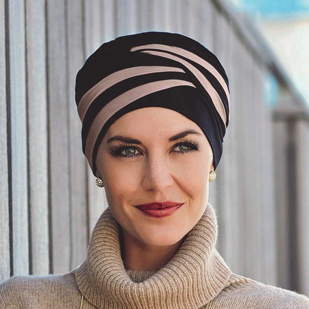 Christine Shanti Turban - Black/Taupe