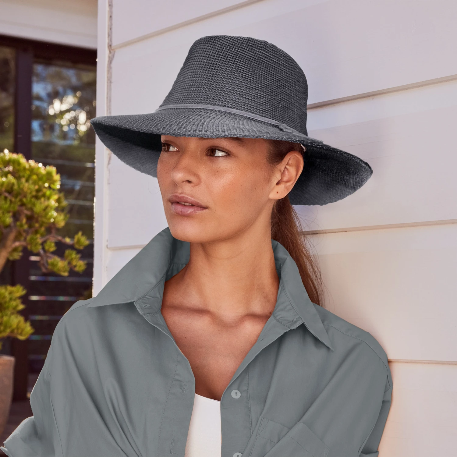 Jacqui Mannish Hat - Slate Grey - Image 2