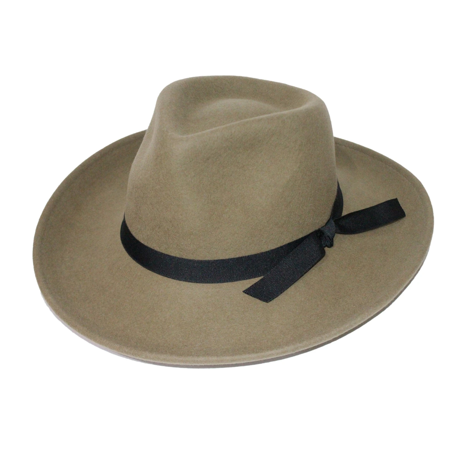 Cora Felt Fedora Hat - Khaki