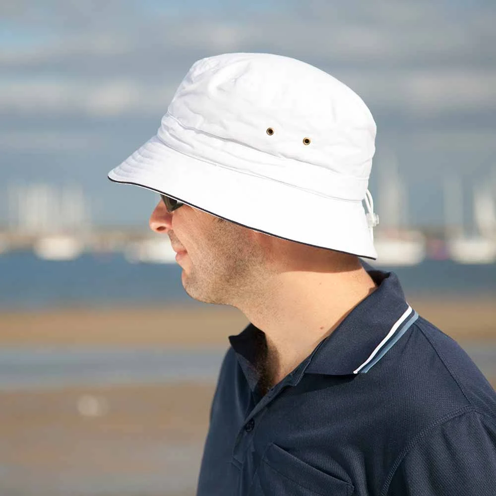 Jester Bucket Hat - White/Navy - Image 2